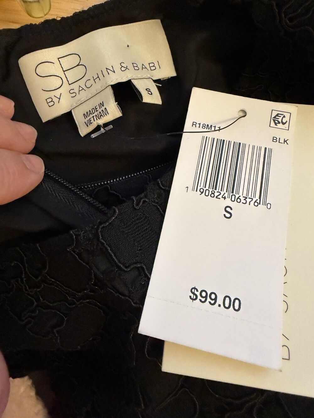 SACHIN + BABI NEW NWT Lace Peplum TopBlack Sz S zip Lined Classic - Picture 11 of 11